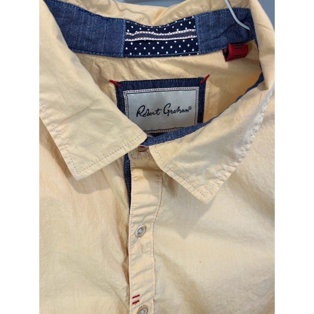 Robert Graham Mens 2XL‎ Tailored Fit Yellow Long Sleeve Button Down Shirt